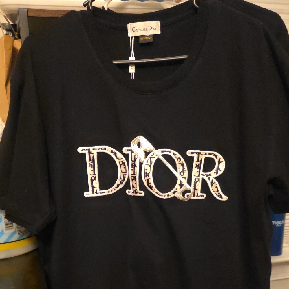 Dior Black T-Shirt with White Logo